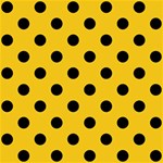 Polka Dots - Black on Deep Lemon Yellow ScrapBook Page 8  x 8 