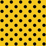 Polka Dots - Black on Deep Lemon Yellow ScrapBook Page 12  x 12 