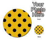 Polka Dots - Black on Deep Lemon Yellow Multi-purpose Cards (Round)