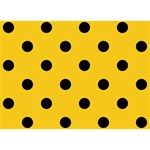 Polka Dots - Black on Deep Lemon Yellow Birthday Cake 3D Greeting Card (7x5)
