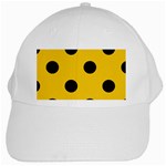 Polka Dots - Black on Deep Lemon Yellow Black Cap