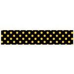 Polka Dots - Deep Lemon Yellow on Black Flano Scarf (Small)