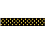 Polka Dots - Deep Lemon Yellow on Black Flano Scarf (Large)