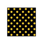 Polka Dots - Deep Lemon Yellow on Black Satin Bandana Scarf