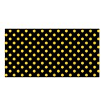 Polka Dots - Deep Lemon Yellow on Black Satin Shawl