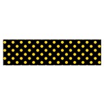 Polka Dots - Deep Lemon Yellow on Black Satin Scarf (Oblong)