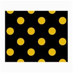Polka Dots - Deep Lemon Yellow on Black Small Glasses Cloth (2 Sides)