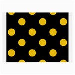 Polka Dots - Deep Lemon Yellow on Black Large Glasses Cloth (2 Sides)