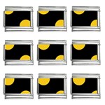 Polka Dots - Deep Lemon Yellow on Black 9mm Italian Charm (9 pack)