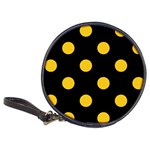 Polka Dots - Deep Lemon Yellow on Black Classic 20-CD Wallet