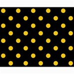 Polka Dots - Deep Lemon Yellow on Black Collage 8  x 10 