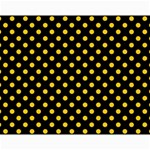 Polka Dots - Deep Lemon Yellow on Black Collage 11  x 14 