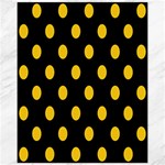 Polka Dots - Deep Lemon Yellow on Black Canvas 11  x 14 