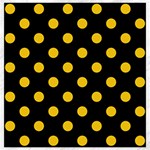 Polka Dots - Deep Lemon Yellow on Black Canvas 20  x 20 