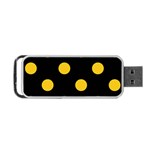 Polka Dots - Deep Lemon Yellow on Black Portable USB Flash (Two Sides)