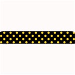 Polka Dots - Deep Lemon Yellow on Black Small Bar Mat