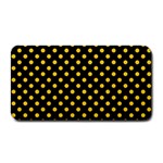 Polka Dots - Deep Lemon Yellow on Black Medium Bar Mat