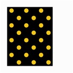 Polka Dots - Deep Lemon Yellow on Black Small Garden Flag (Two Sides)