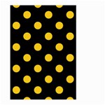 Polka Dots - Deep Lemon Yellow on Black Large Garden Flag (Two Sides)