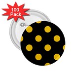 Polka Dots - Deep Lemon Yellow on Black 2.25  Button (100 pack)