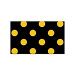 Polka Dots - Deep Lemon Yellow on Black Sticker Rectangular (10 pack)