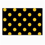 Polka Dots - Deep Lemon Yellow on Black Postcard 4  x 6 