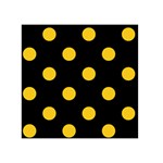 Polka Dots - Deep Lemon Yellow on Black Greeting Card 5  x 7 