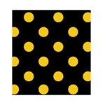 Polka Dots - Deep Lemon Yellow on Black Greeting Card 4.5  x 6 