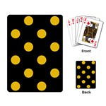 Polka Dots - Deep Lemon Yellow on Black Playing Cards Single Design