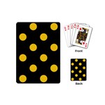 Polka Dots - Deep Lemon Yellow on Black Playing Cards (Mini)