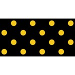 Polka Dots - Deep Lemon Yellow on Black YOU ARE INVITED 3D Greeting Card (8x4)