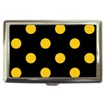 Polka Dots - Deep Lemon Yellow on Black Cigarette Money Case