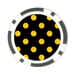 Polka Dots - Deep Lemon Yellow on Black Poker Chip Card Guard (10 pack)