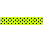 Polka Dots - Black on Fluorescent Yellow Flano Scarf (Large)