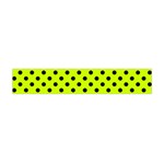 Polka Dots - Black on Fluorescent Yellow Flano Scarf (Mini)