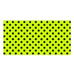 Polka Dots - Black on Fluorescent Yellow Satin Shawl