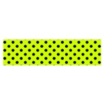 Polka Dots - Black on Fluorescent Yellow Satin Scarf (Oblong)