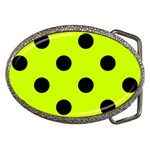 Polka Dots - Black on Fluorescent Yellow Belt Buckle