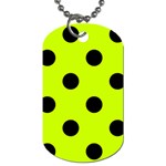 Polka Dots - Black on Fluorescent Yellow Dog Tag (Two Sides)