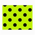 Polka Dots - Black on Fluorescent Yellow Small Glasses Cloth (2 Sides)