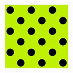 Polka Dots - Black on Fluorescent Yellow Medium Glasses Cloth
