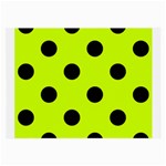 Polka Dots - Black on Fluorescent Yellow Large Glasses Cloth