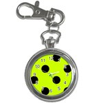 Polka Dots - Black on Fluorescent Yellow Key Chain Watch