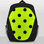 Polka Dots - Black on Fluorescent Yellow Backpack Bag