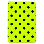 Polka Dots - Black on Fluorescent Yellow Removable Flap Cover (L)