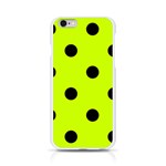 Polka Dots - Black on Fluorescent Yellow Apple iPhone 6/6S Silicone Case (Transparent)