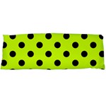 Polka Dots - Black on Fluorescent Yellow Body Pillow Case (Dakimakura) (One Side)