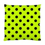 Polka Dots - Black on Fluorescent Yellow Standard Cushion Case (Two Sides)