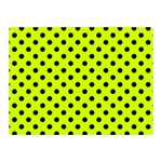 Polka Dots - Black on Fluorescent Yellow Double Sided Flano Blanket (Mini)