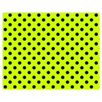 Polka Dots - Black on Fluorescent Yellow Double Sided Flano Blanket (Medium)